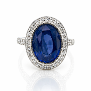 18kt White Gold CEYLON Sapphire & Diamond Ring