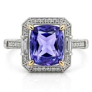 950 Platinum Tanzanite & Diamond Ring