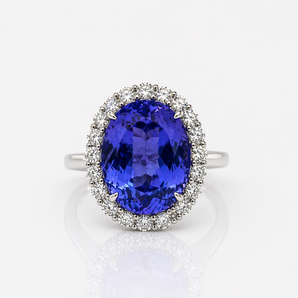 18kt White Gold Tanzanite & Diamond Ring