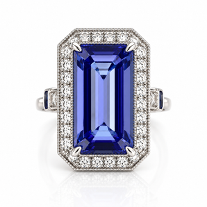 18kt White Gold Tanzanite & Diamond Ring