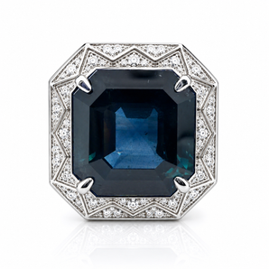 18kt White Gold Sapphire & Diamond Ring