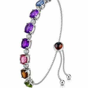 9kt White Gold Fancy Sapphire & Diamond Bracelet (NO HEAT)