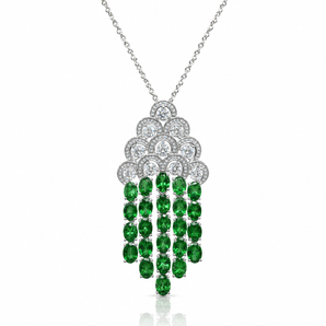 950 Platinum Tsavorite Garnet & Diamond Necklace