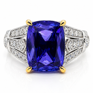 950 Platinum Tanzanite & Diamond Ring