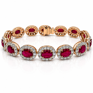 18kt Rose Gold Ruby & Diamond Bracelet