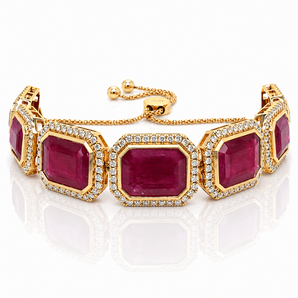 18kt Rose Gold Ruby & Diamond Bracelet