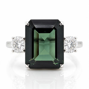 14kt White Gold Tourmaline & Diamond Ring