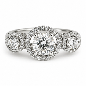 18kt White Gold Diamond Trilogy Ring