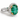 18kt White Gold Emerald & Diamond Ring