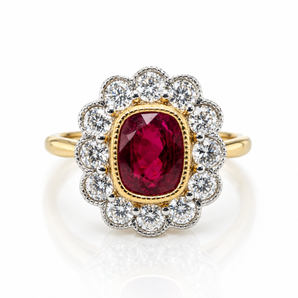 18kt Yellow Gold Ruby & Diamond Ring