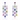 950 Platinum Fancy Sapphire & Diamond Earrings (NO HEAT)