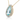 14kt Yellow Gold Aquamarine & Diamond Pendant Necklace