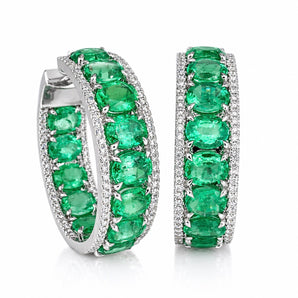 Platinum Colombian Emerald & Diamond Earrings