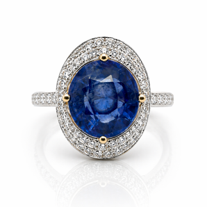 14kt Yellow Gold CEYLON Sapphire & Diamond Ring
