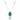 18kt White Gold Emerald & Diamond Pendant Necklace