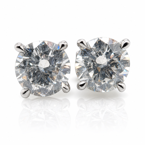 14kt White Gold Diamond Stud Earrings