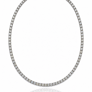 14KT 18.87CT White Gold Round Brilliant Cut Diamond Tennis Necklace