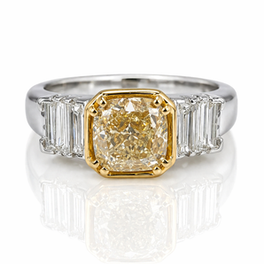 18kt Two-Tone Gold Yellow Diamond Ring
