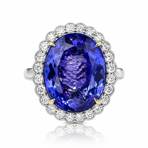 18kt White Gold Tanzanite & Diamond Ring