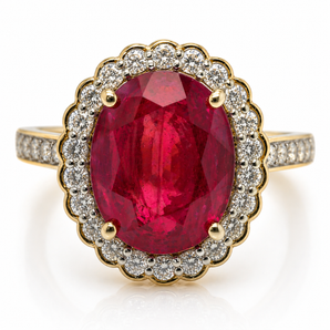 18kt Yellow Gold Ruby & Diamond Ring