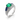 950 Platinum Colombian Emerald, Sapphire & Diamond Ring