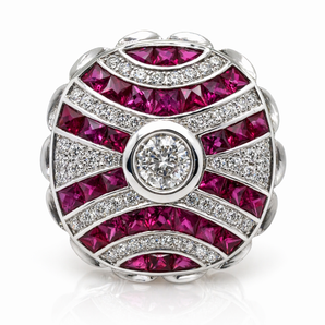 18kt White Gold Ruby & Diamond Ring