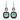 950 Platinum Colombian Emerald, Diamond & Onyx Earrings